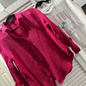 Pink Women's Top with white Tshirt